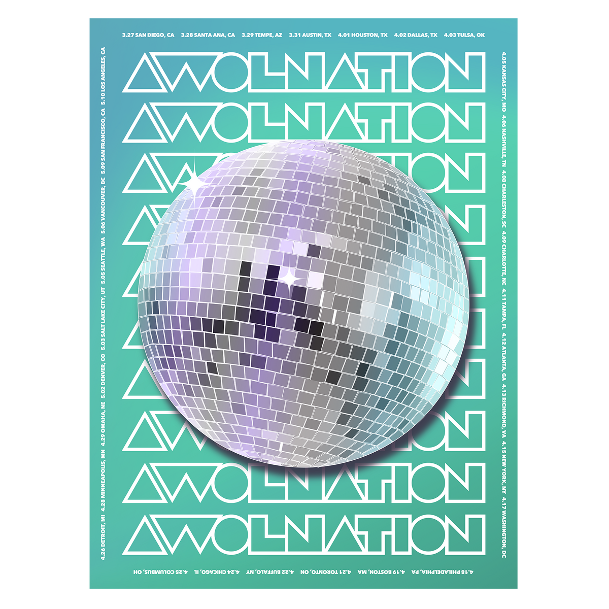 Disco Ball 2025 Tour Poster